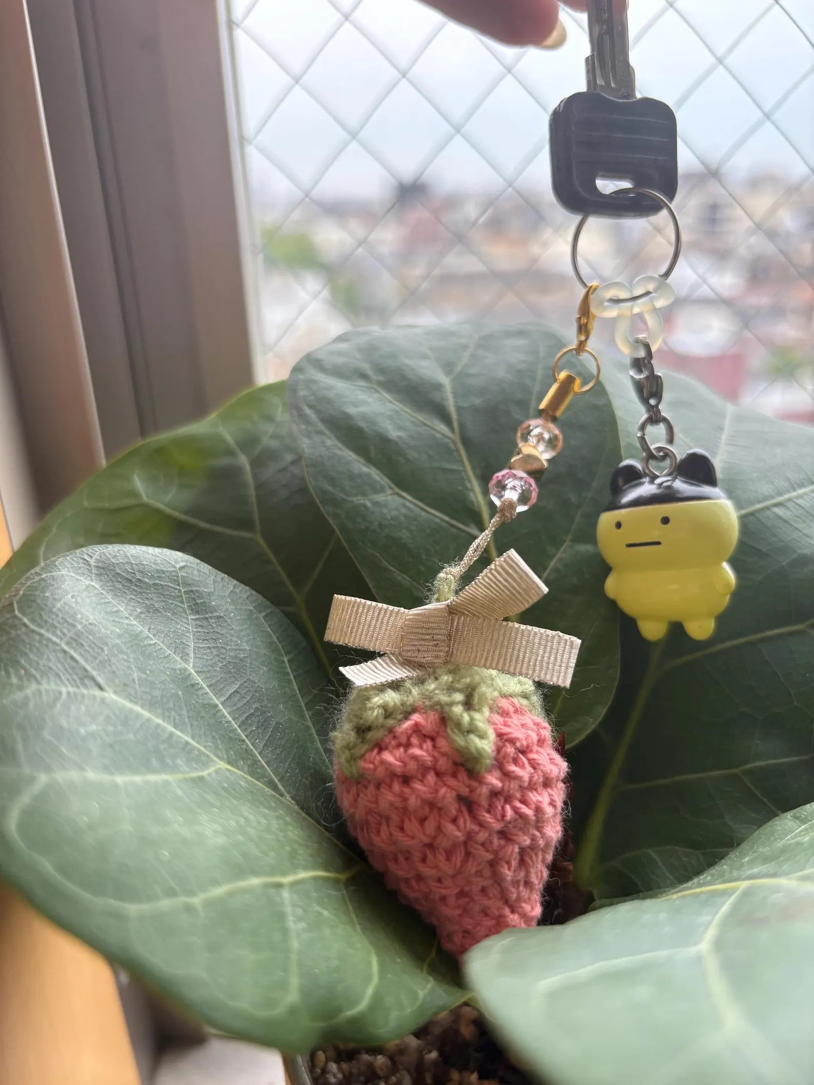 ❁ Strawberry Bag Charm – Cute Pink Keychain ❁
